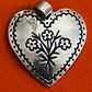 Pre-Owned James Avery Retired Sterling Silver Vintage Floral Heart Pendant (Small)