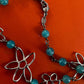 Pre-Owned James Avery Retired HTF Silver Freeform Flower With Chalcedony Beads Necklace