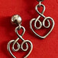 Pre-Owned James Avery Retired Sterling Silver Heart Scroll Post/Dangle Earrings