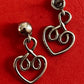 Pre-Owned James Avery Retired Sterling Silver Heart Scroll Post/Dangle Earrings