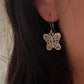 Pre-Owned James Avery Retired Sterling Silver Butterfly W/ Flower & Bunny Hook On/Dangle Earrings