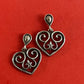 Pre-Owned James Avery Retired Sterling Silver Open Scroll Heart Earrings