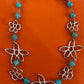 Pre-Owned James Avery Retired HTF Silver Freeform Flower With Chalcedony Beads Necklace