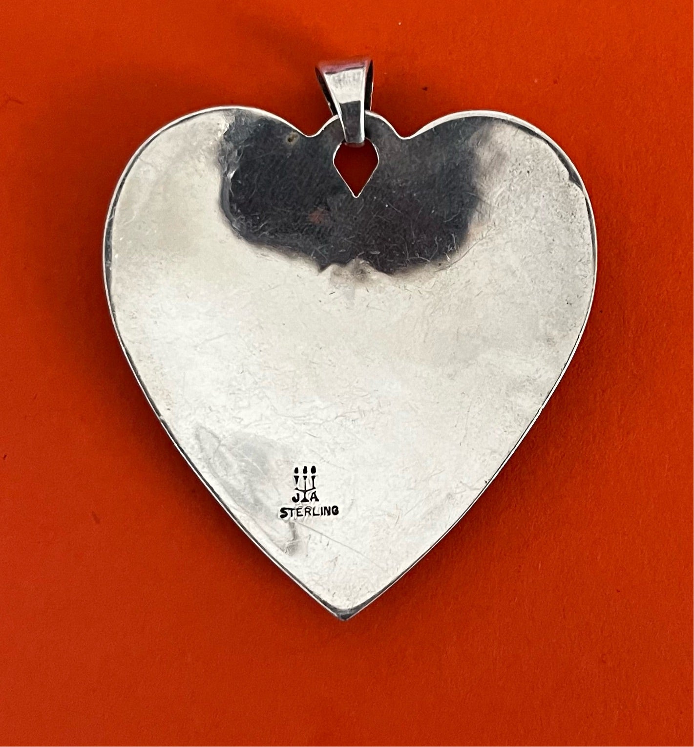 Pre-Owned Retired James Avery Silver Vintage Floral Heart Pendant