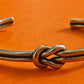 Pre-Owned James Avery Retired Sterling Silver and 14k Gold Lovers Knot Cuff Bracelet Size Small