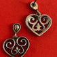 Pre-Owned James Avery Retired Sterling Silver Open Scroll Heart Earrings