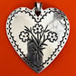 Pre-Owned Retired James Avery Silver Vintage Floral Heart Pendant