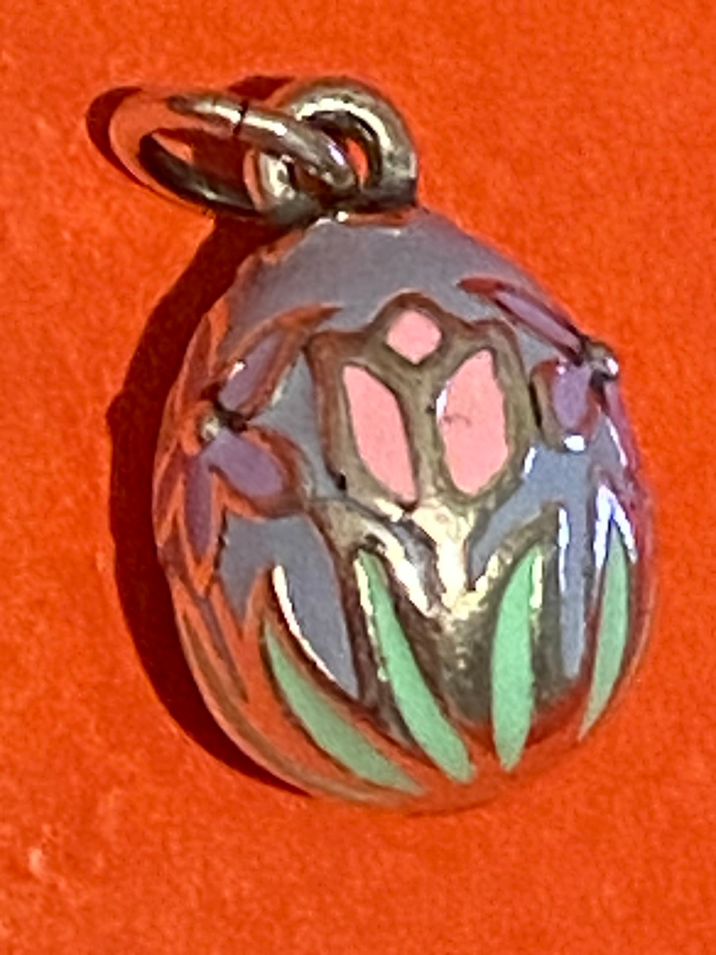 Pre Owned James Avery Silver and Enamel Egg Charm