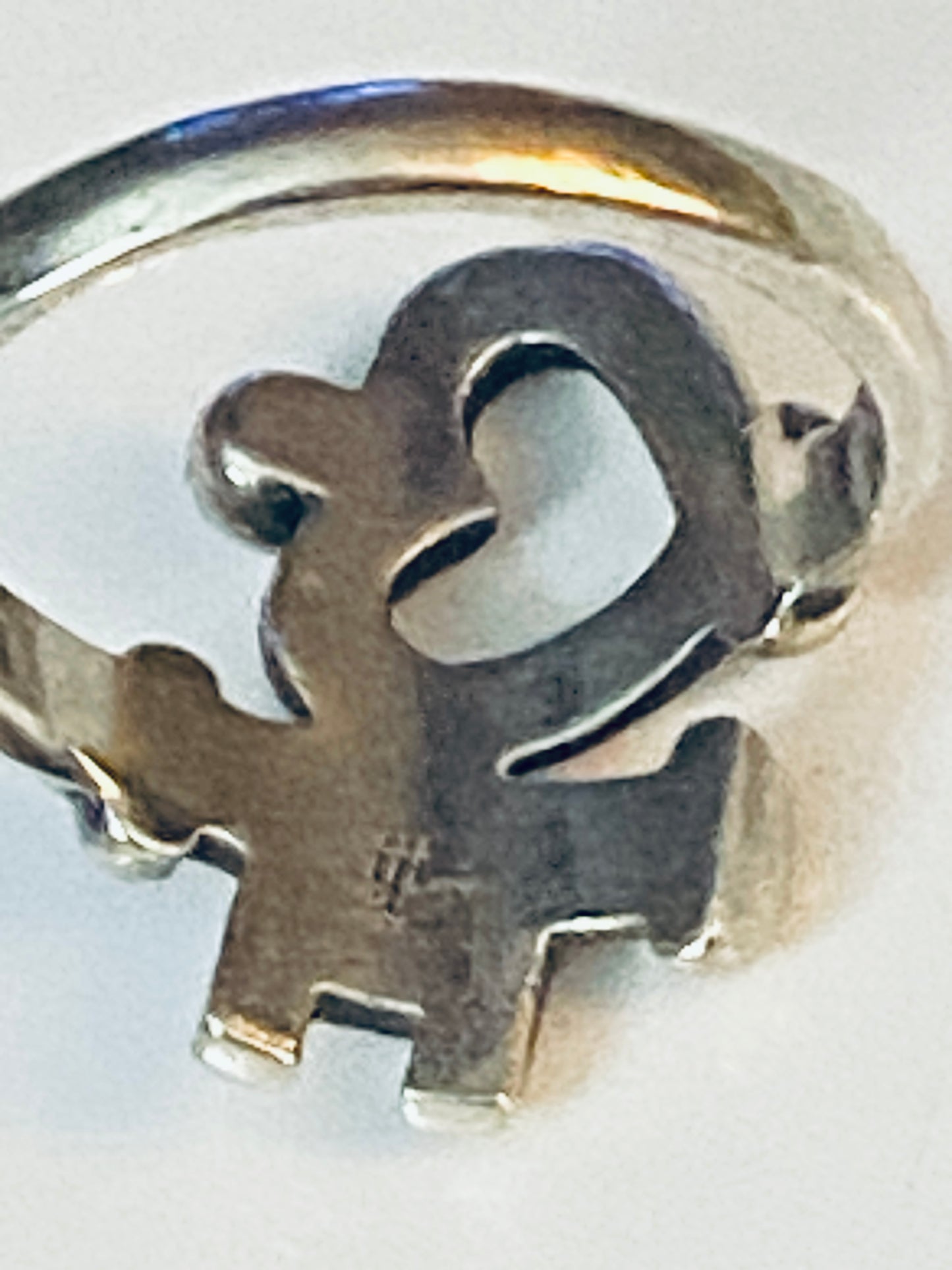 Pre-Owned Silver Key to My Heart Ring Size 10