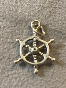 .925 Sterling Silver Boat Wheel Charm