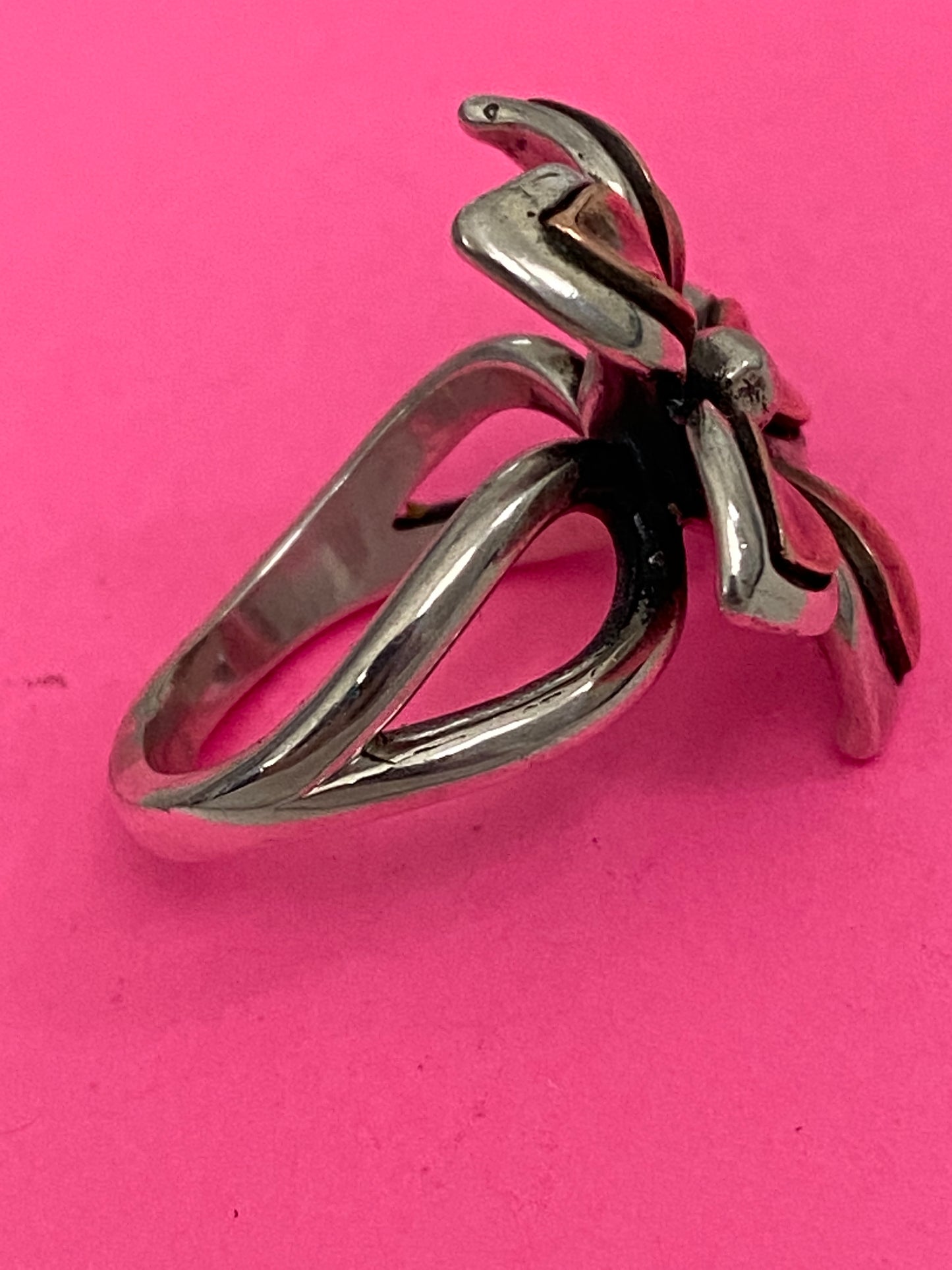 Pre-Owned James Avery Retired Flower Silver & Copper Ring Size 8.5