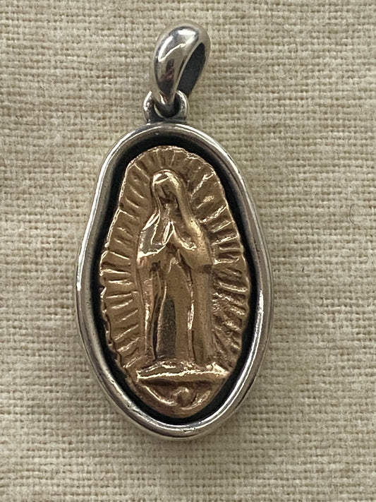 Pre-Owned James Avery Retired RARE HTF 14k Gold and Silver Virgin Charm or Pendant