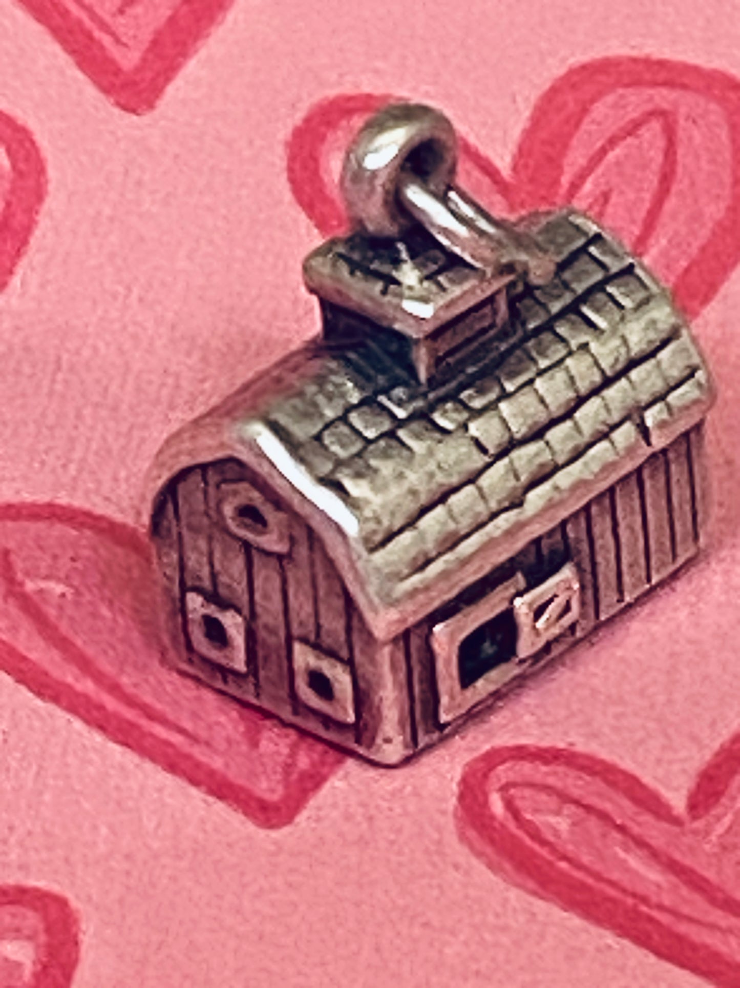 Pre-Owned James Avery Rare & HTF Silver 3D Barn Charm