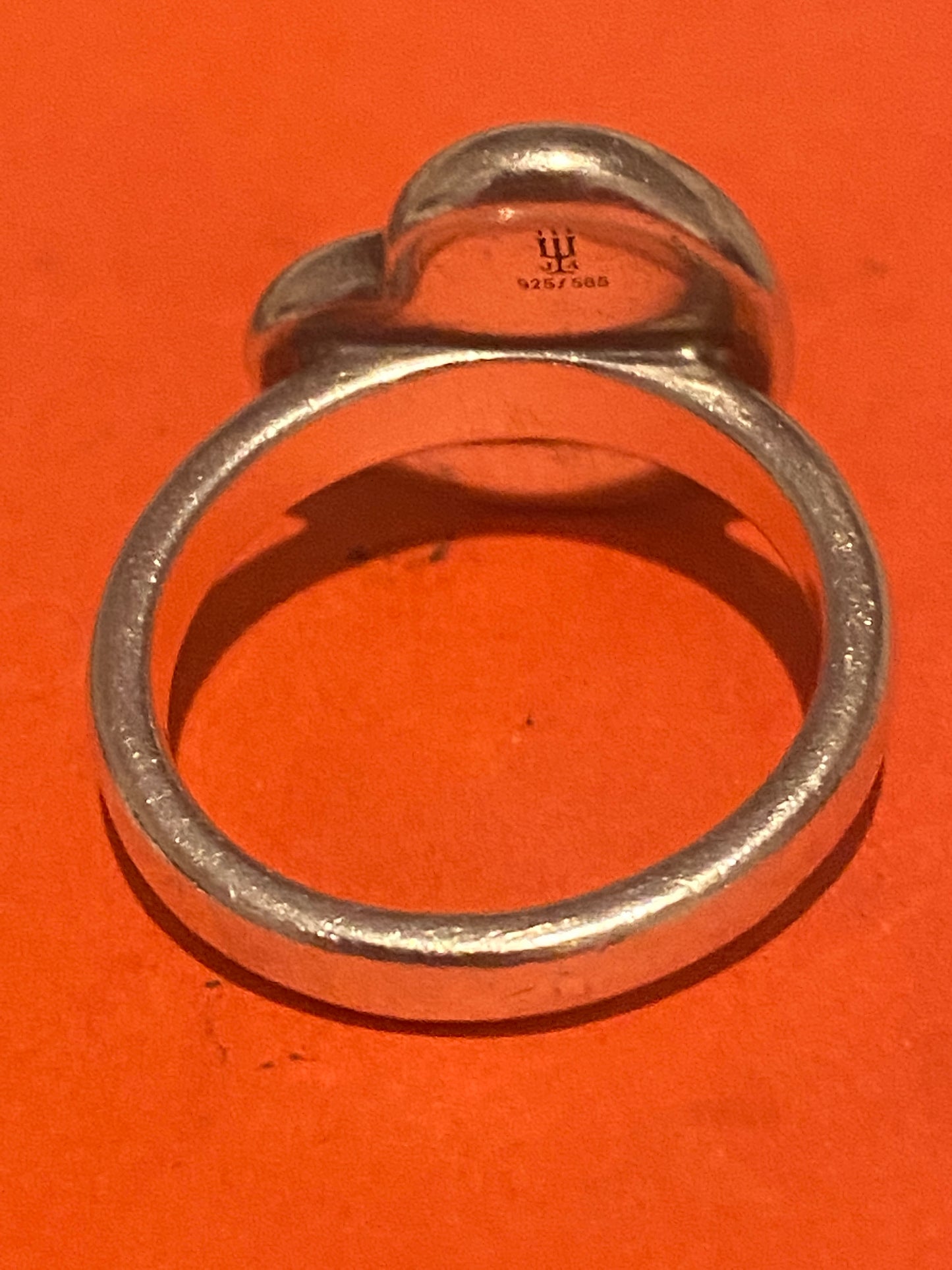 Pre Owned James Avery Retired HTF 14k and Silver True Heart Ring Size 7