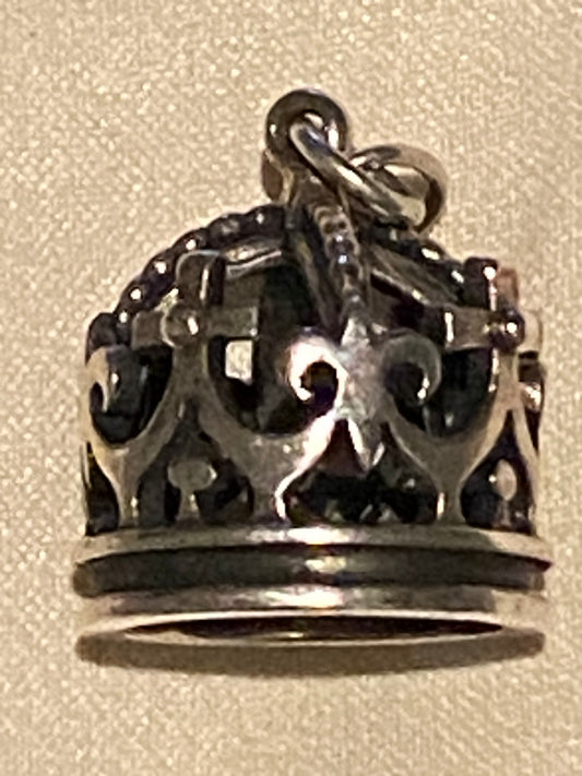 Pre-Owned James Avery Retired Rare Silver Crown Charm or Pendant