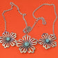 Pre-Owned Retired James Avery Silver Flower Turquoise Necklace