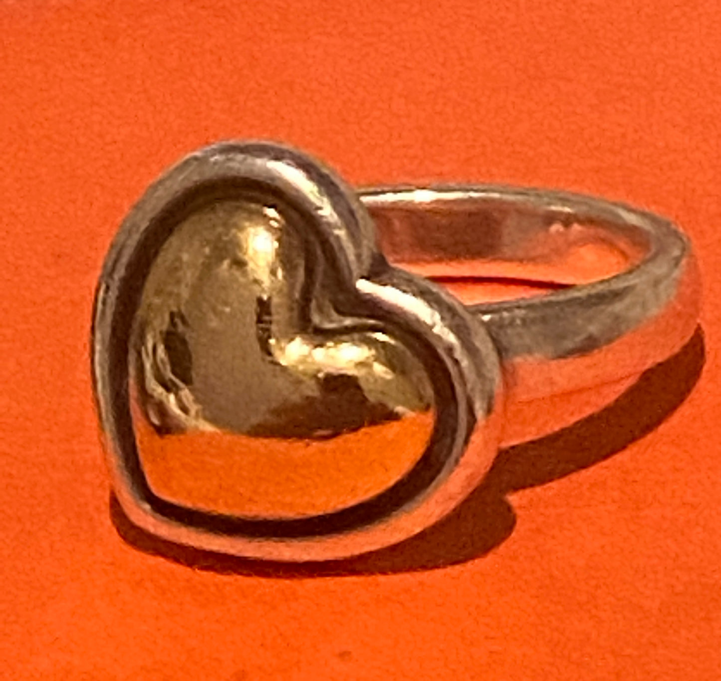 Pre Owned James Avery Retired HTF 14k and Silver True Heart Ring Size 7