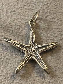 .925 Sterling Silver Star Fish Charm