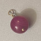 14KT GOLD Handmade Fuchsia Pink Medium Enhancer Bead