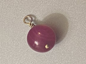 14KT GOLD Handmade Fuchsia Pink Medium Enhancer Bead