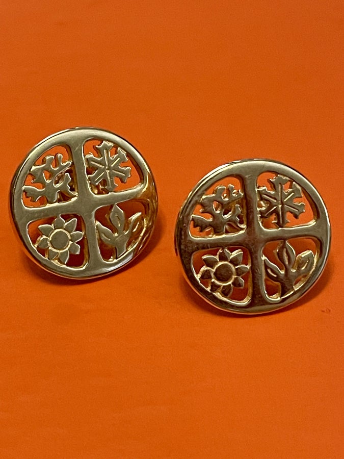 Pre-Owned James Avery 14k Gold Retired Four Seasons Earrings