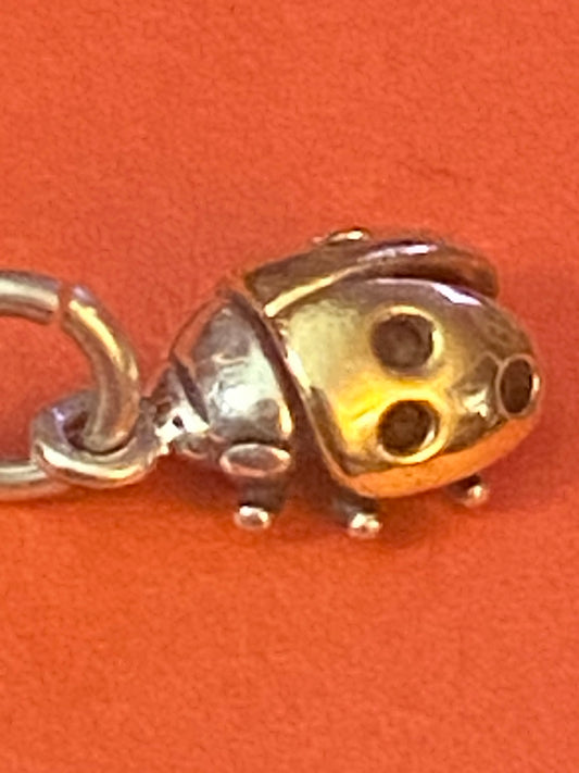 Pre-Owned James Avery Retired & HTF 14k Gold & Silver Ladybug Charm