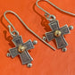 Pre-Owned James Avery Retired Silver and 14k Gold Cross Hook Earrings