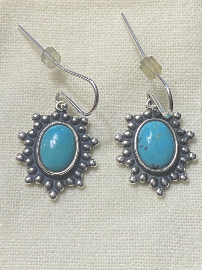 Pre-Owned James Avery Silver Santorini Turquoise Earrings