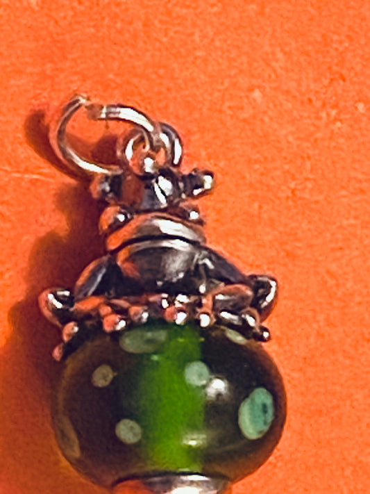 Pre-Owned James Avery Retired Frog Prince Glass Art Finial
