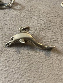 .925 Sterling Silver Dolphin Charm