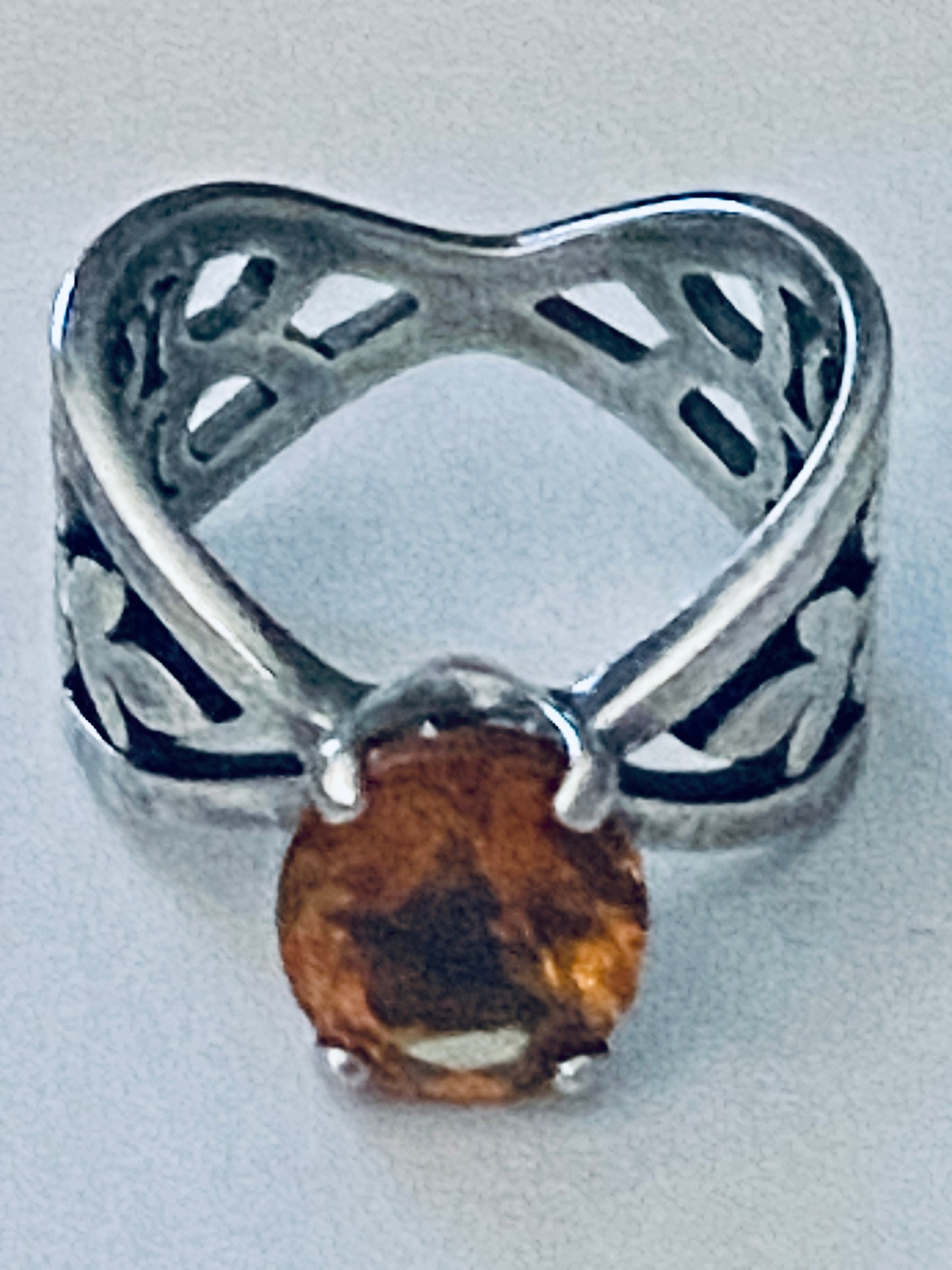 Pre-Owned James Avery Retired & HTF Citrine Adorned Ring Size 8.5