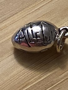 Pre-Owned James Avery Retired Silver He has Risen Egg Easter Charm