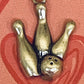 Pre-Owned James Avery Retired Silver Bowling Ball and Pins Charm
