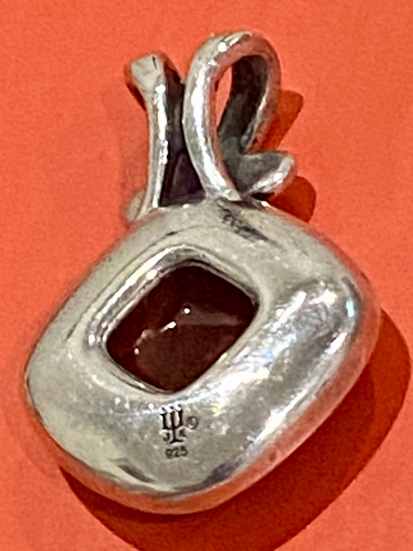 Pre-Owned James Avery Retired Quilted Smoky Quartz Silver Pendant