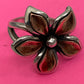 Pre-Owned James Avery Retired Flower Silver & Copper Ring Size 8.5