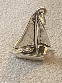 .925 Sterling Silver Catamaran Boat Charm