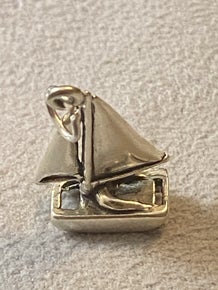 .925 Sterling Silver Catamaran Boat Charm