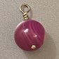 14KT GOLD Handmade Fuchsia Pink Medium Enhancer Bead