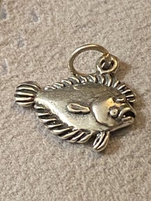 .925 Sterling Silver Fish Charm