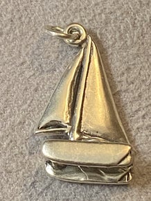 .925 Sterling Silver Catamaran Boat Charm