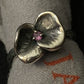 Pre-Owned James Avery Retired Silver Pink Sapphire Pansy Flower Ring Size 7.5