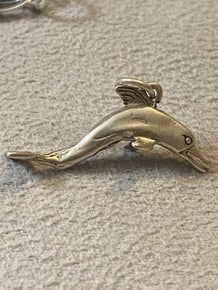 .925 Sterling Silver Dolphin Charm