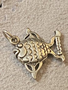 .925 Sterling Silver Fish Charm