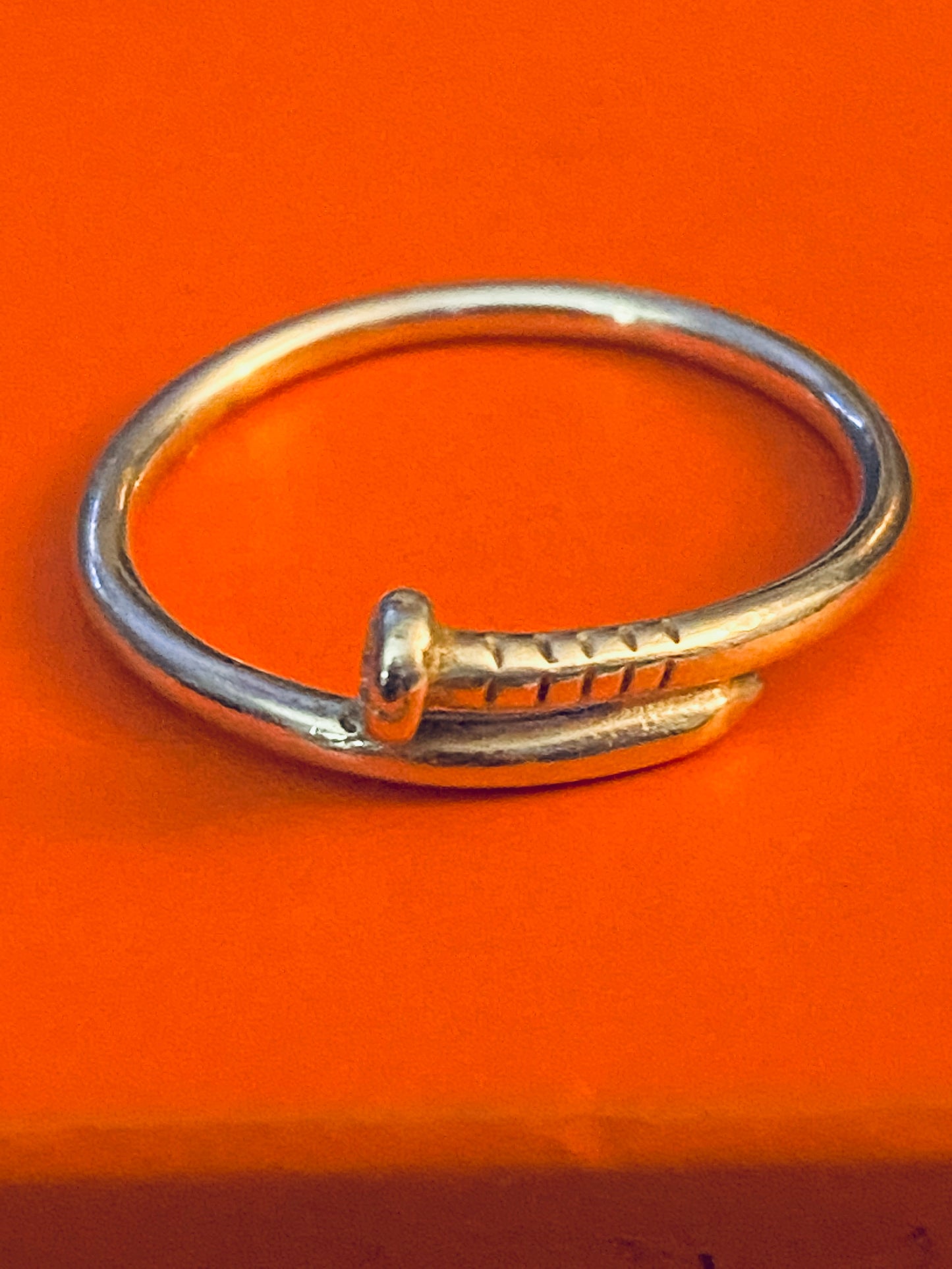 Pre Owned James Avery Retired Silver Nail Ring Size 8.5