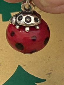 Pre-Owned James Avery Retired Ladybug Art Glass Finial Charm