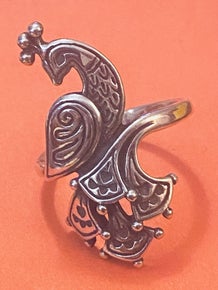 Pre-Owned James Avery Retired Silver Peacock Ring