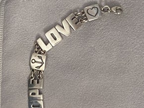 Pre-Owned James Avery Retired Silver Faith Hope Love Bracelet 7.5”