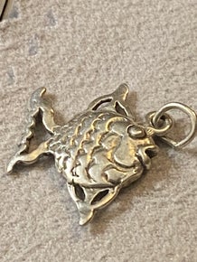 .925 Sterling Silver Fish Charm