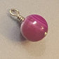 14KT GOLD Handmade Fuchsia Pink Medium Enhancer Bead