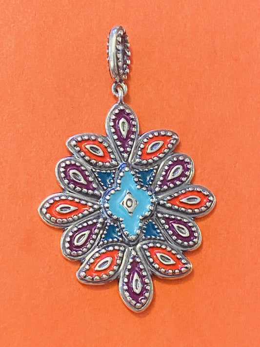 Pre-Owned James Avery Retired Silver Cordoba Enamel Pendant